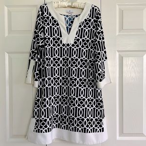 Jude Connally “Sail Navy Geo” Holly Dress XL